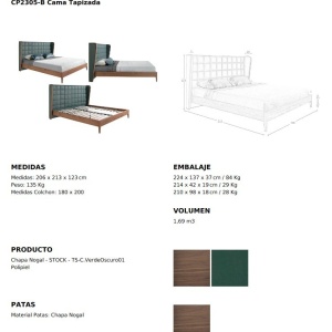 Pat dublu design LUX Dark green 180x200cm - Img 10