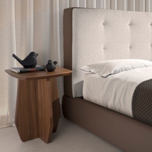 Pat dublu tapitat design LUX Brown, 180x200cm - Img 2