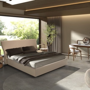 Pat dublu tapitat design LUX Brown-Cream 180x200cm - Img 8
