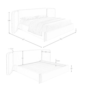 Pat dublu tapitat design LUX Mink 180x200cm - Img 10