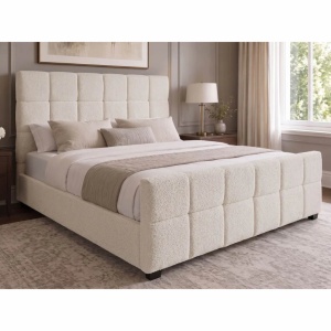Pat PRESTIGE 160x200cm boucle gri cu spatiu de depozitare