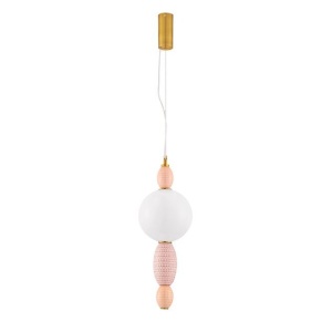Pendul ceramic design modern LED CLEMENTINE portocaliu/ roz