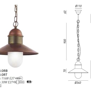 Pendul de exterior, diam.34cm, IP43 Borgo 244.08.OR 50143 universul-luminii.ro