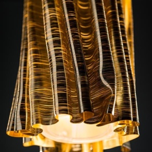 Pendul design Art Deco realizat manual Accordeon Vertical Gold 215133 universul-luminii.ro