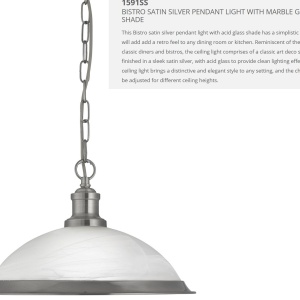 Pendul design clasic Bistro argintiu satin 1591SS SRT 74003 universul-luminii.ro