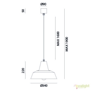 Pendul design minimalist Industrial Style, diam.34cm, Officina 268.10.FF 43933 universul-luminii.ro