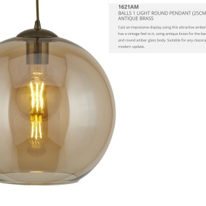 Pendul design modern 25cm Balls chihlimbar 1621AM SRT - Img 6