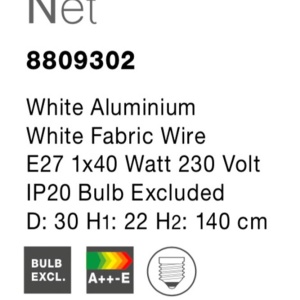 Pendul design modern 30cm Net alb NVL-8809302 - Img 2