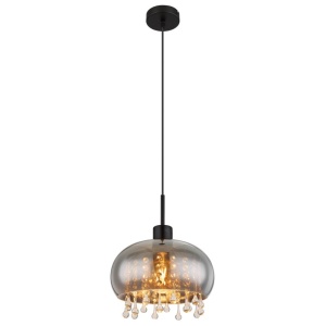 Pendul design modern Corry negru, fumuriu 28cm