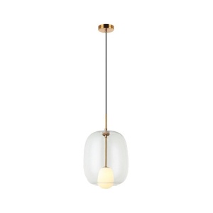 Pendul design modern Finc auriu, transparent - Img 1