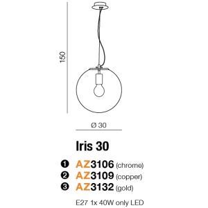 Pendul design modern Iris 30 crom ZZ AZ3106 - Img 2