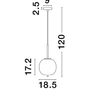 Pendul design modern LATO auriu, opal - Img 2