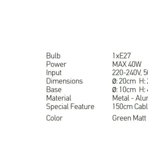 Pendul design modern Plinto verde mat - Img 4