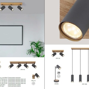 Pendul design modern ROBBY gri grafit 210743 universul-luminii.ro