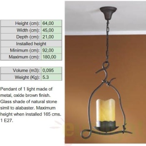 Pendul design rustic, Candela LED 671347 - Img 2