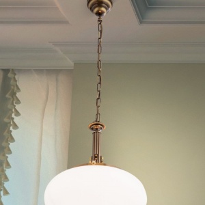 Pendul elegant stil clasic Nostalgie 33cm alama antique/opal mat 98593 universul-luminii.ro