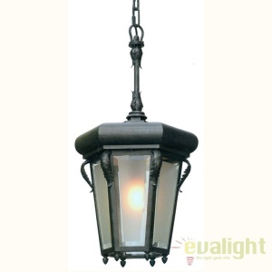 Pendul iluminat exterior din fier forjat, HL 2580