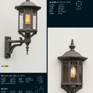 Pendul iluminat exterior din fier forjat, HL 3448, 40cm 144973 universul-luminii.ro