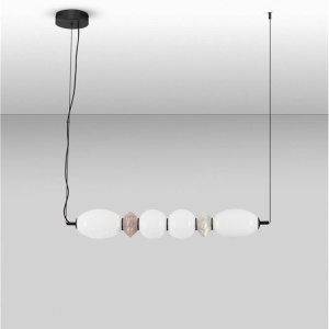Pendul LED decorativ ceramic mocha, gri, alb, PALLINA 168113 universul-luminii.ro