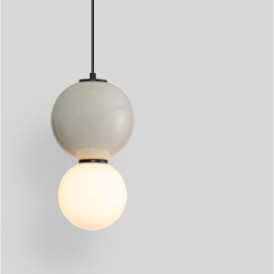 Pendul LED decorativ portelan gri deschis, sticla alb, NOESIS 244983 universul-luminii.ro