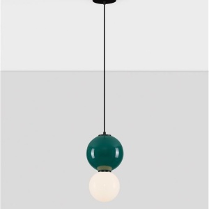 Pendul LED decorativ portelan jasper, sticla alb, NOESIS 168263 universul-luminii.ro