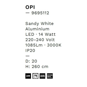 Pendul LED design ambiental Opi alb - Img 2