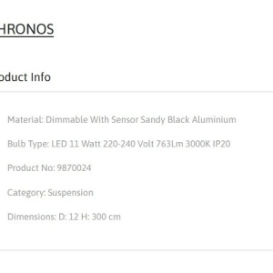 Pendul LED design minimalist CHRONOS negru - Img 3