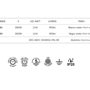 Pendul LED design minimalist, TORCH negru MA-8483 - Img 2