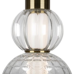 Pendul LED design modern Collar auriu, transparent, alb 174323 universul-luminii.ro