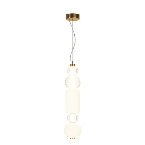 Pendul LED design modern Collar auriu, transparent, alb - Img 1
