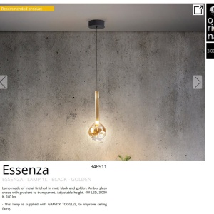 Pendul LED design modern Essenza negru, auriu - Img 6
