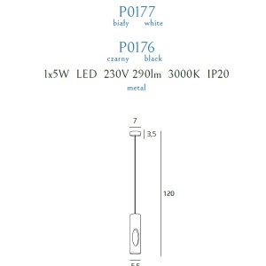 Pendul LED design modern Golden alb P0177 WH MX 42603 universul-luminii.ro