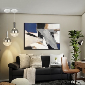 Pendul LED design modern Matices alb/fumuriu - Img 2