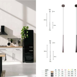 Pendul LED design modern minimalist 3cm COFFEE Small - Img 5