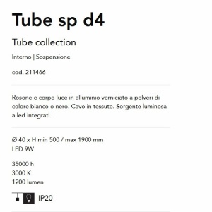 Pendul LED design modern minimalist Tube sp d4 negru 56373 universul-luminii.ro