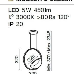 Pendul LED design modern Moon alama - Img 5