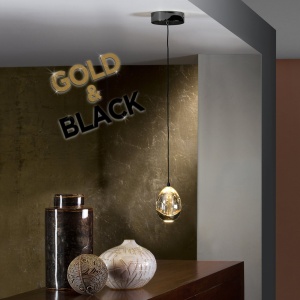 Pendul LED design modern Rocio negru/auriu - Img 1