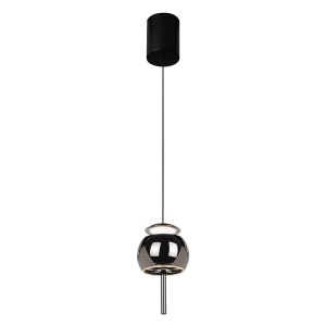 Pendul LED design modern ROLLER crom negru - Img 1