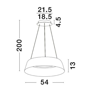 Pendul LED dimabil design modern ALBA alb 54cm - Img 2