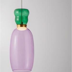 Pendul LED, Lustra design modern Pluma verde/ violet 228723 universul-luminii.ro