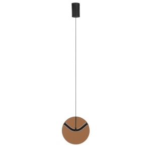 Pendul LED metal negru cu sticla champagne, HALLEY