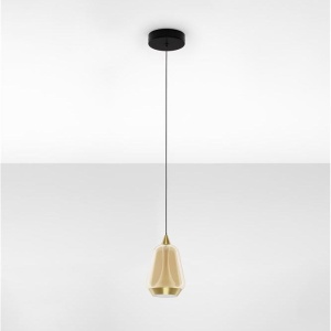 Pendul LED modern, Metal, Sticla, Champaign, ALISH 168443 universul-luminii.ro