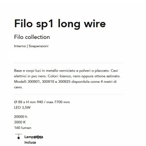 Pendul LED stil minimalist Filo sp1 long wire alama 143263 universul-luminii.ro