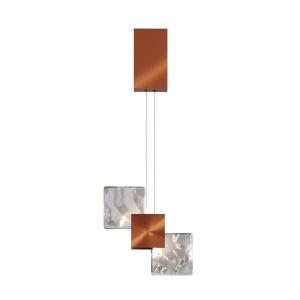Pendul, Lustra suspendata LED metal cupru Quadro