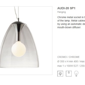 Pendul modern diametru 35cm AUDI-20 SP1 TRASPARENTE 016931 45973 universul-luminii.ro