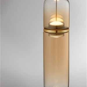 Pendul modern LED, Metal, Auriu, Sticla, Amber, Norma 245483 universul-luminii.ro