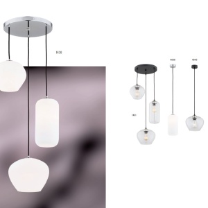 Pendul sticla design decorativ KALIMERA 14cm alb opal 104133 universul-luminii.ro