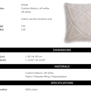 Perna design LUX, Bumbac, Off-white, Malua L - Img 4