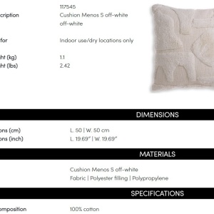 Perna design LUX, Bumbac, Off-white, Menos S - Img 4