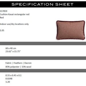 Perna design lux Kauai rosu rectangular 60x40cm - Img 3